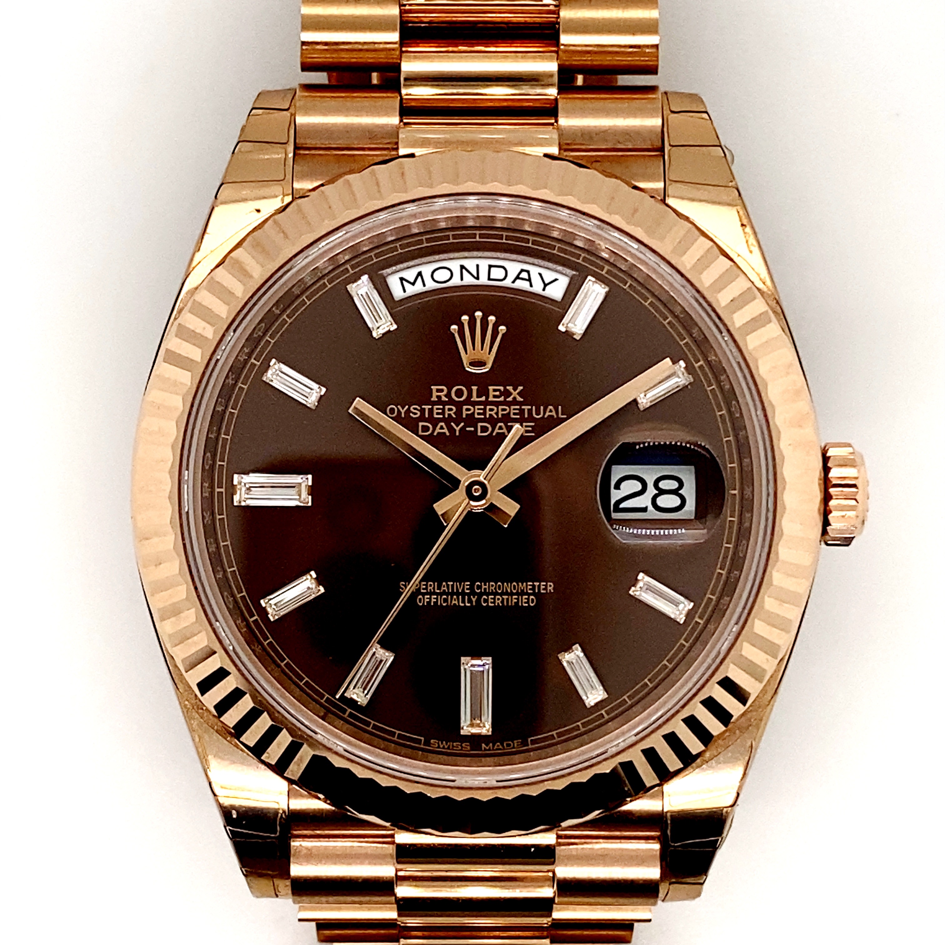 Rose gold outlet chocolate face rolex