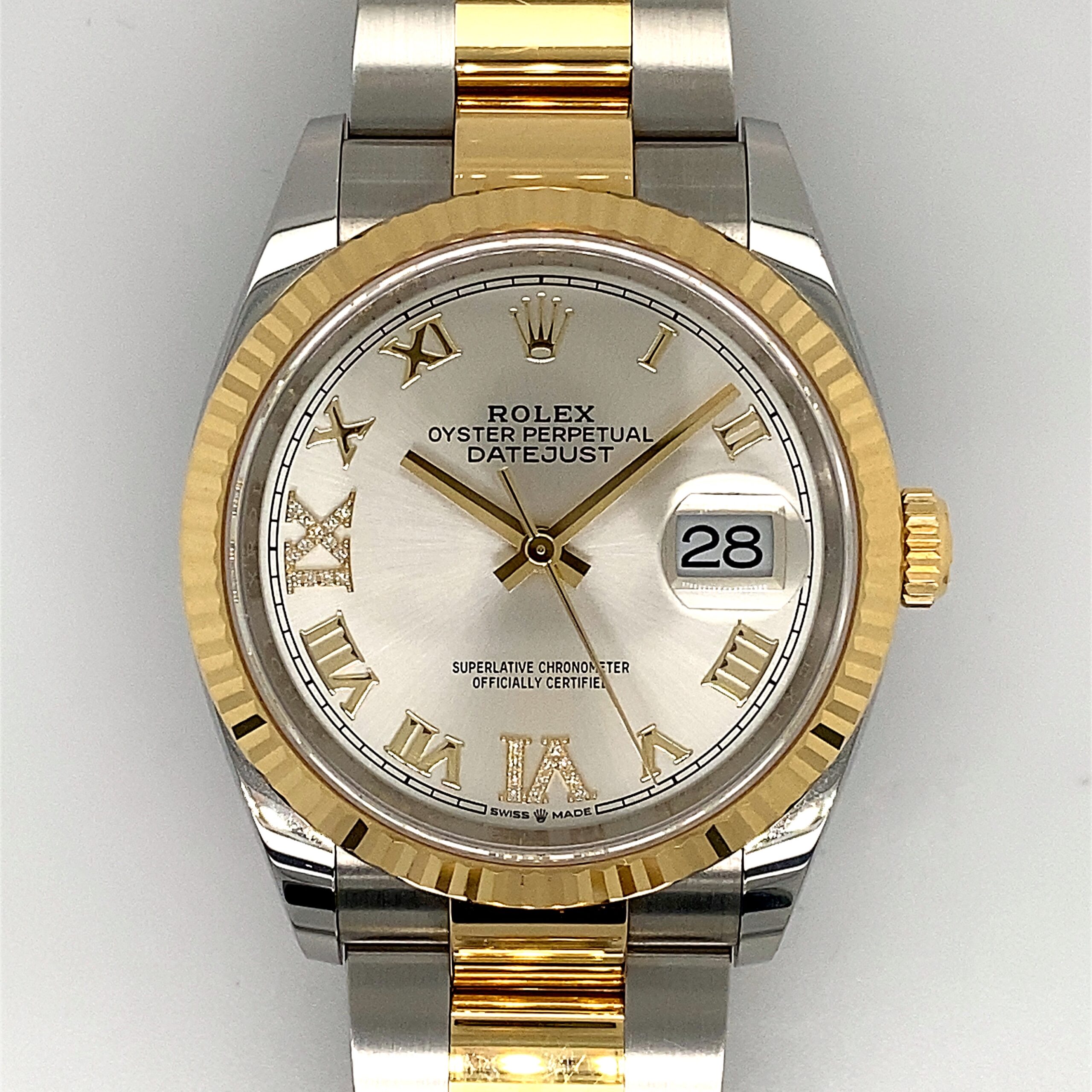 ROLEX DATEJUST 36MM YELLOW GOLD 126233 DIAMOND DIAL - HG Watches ...