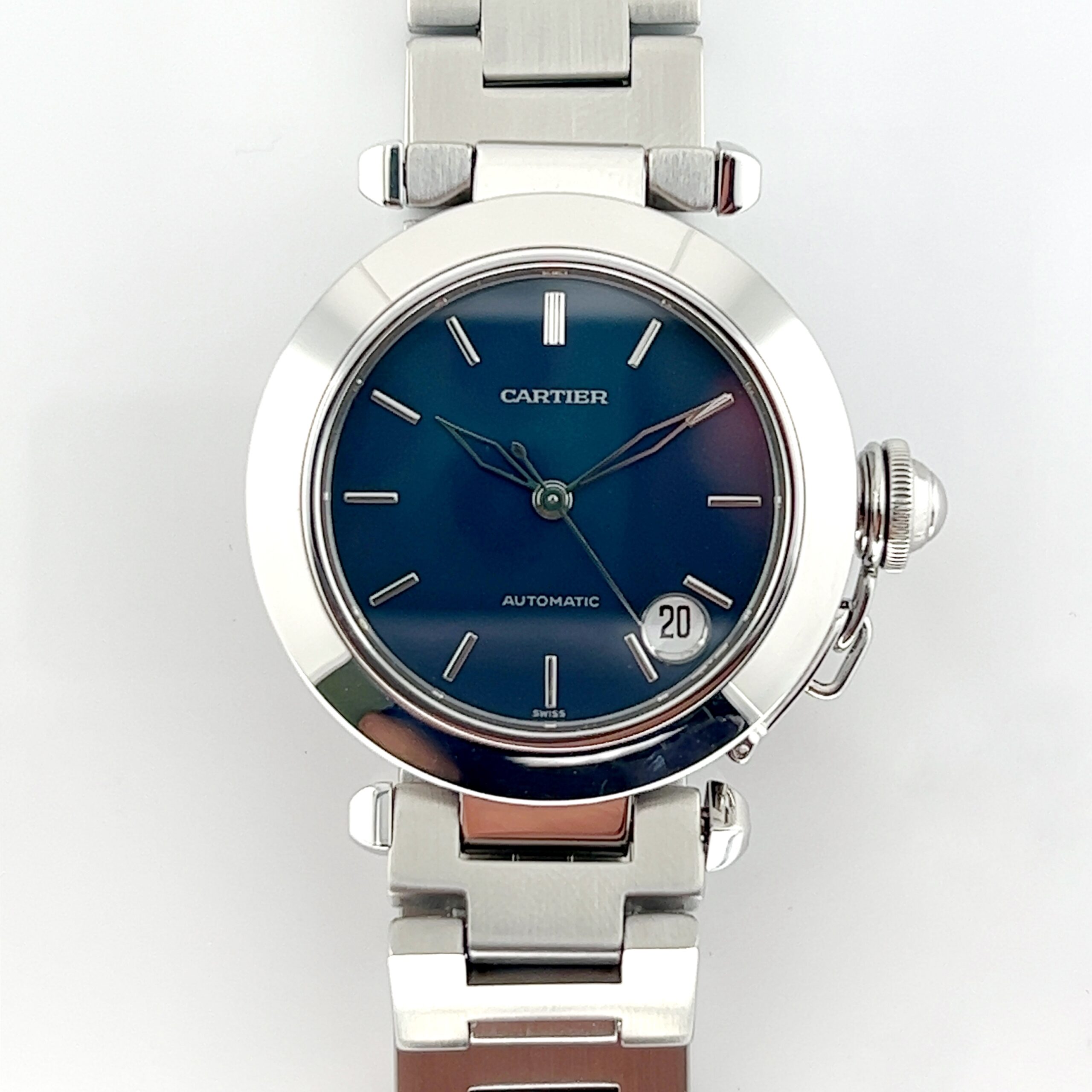 CARTIER PASHA BLUE DIAL 1031 STAINLESS STEEL AUTOMATIC HG